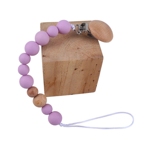 Babyproducten Fopspeenclip – Siliconen Speenkoord met Beukenhouten Clips