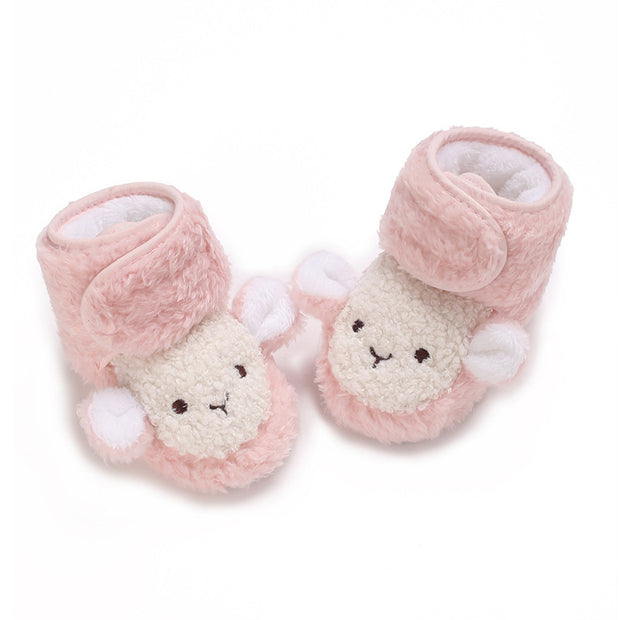 Warme Antislip Babyslofjes van Katoen – Unisex voor 0-12 Maanden – Schattige Dierenprint