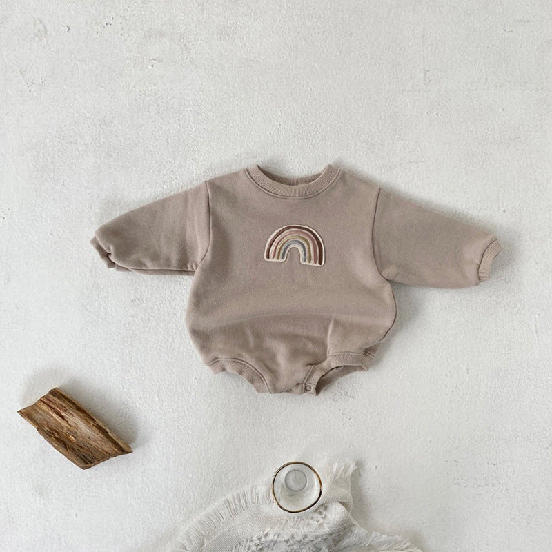 Baby Romper Lange Mouw – Geborduurde Wrap – Katoen – 3-12 Maanden