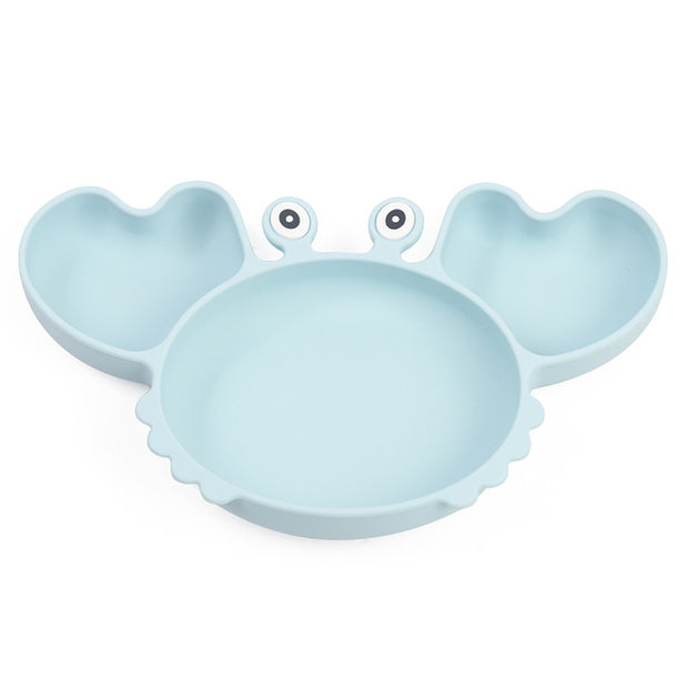 Siliconen Kinderbord met Vakken – Krabvormig Babybord met Lepel & Vork – Antislip & BPA-vrij