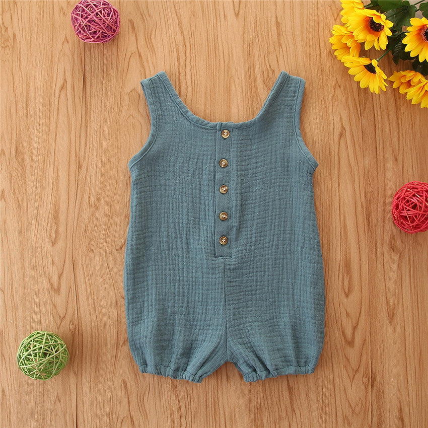 Baby Romper Katoen – Unisex Jumpsuit – Korte Mouw – 0-24 Maanden