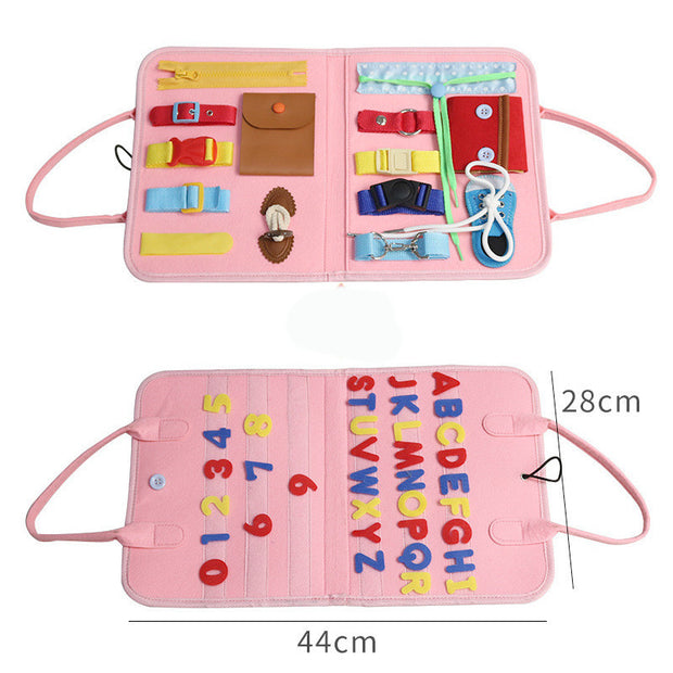 Busy Book voor Kinderen – Montessori Educatief Activiteitenboek | Leren Knoopjes, Ritsen, Klittenband & Meer | Sensorisch Speelgoed voor Peuters