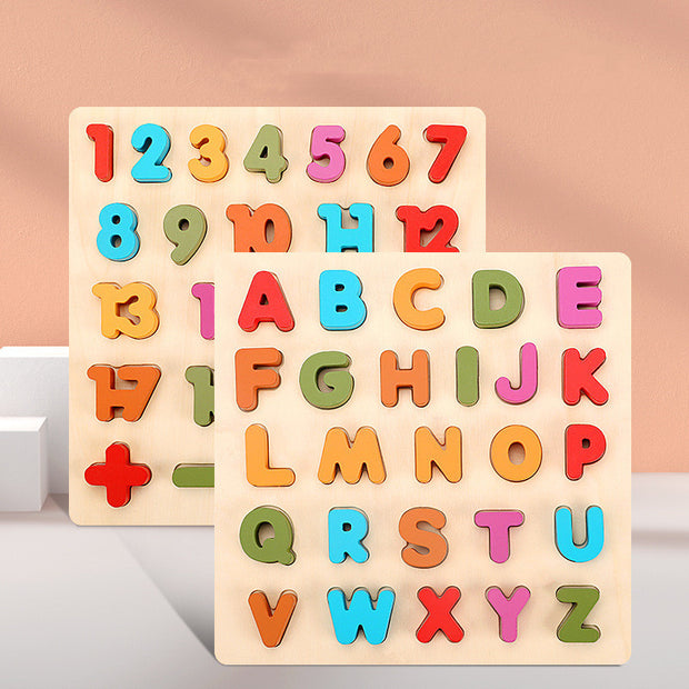 Houten Kleurrijke Cijfer- en Letterblokken – Educatief Speelgoed voor Cognitief Leren