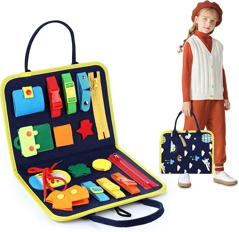 Busy Book voor Kinderen – Montessori Educatief Activiteitenboek | Leren Knoopjes, Ritsen, Klittenband & Meer | Sensorisch Speelgoed voor Peuters