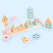 Montessori Houten Vormenstoof – Vijfdelige Kolomvorm Sorteer Set