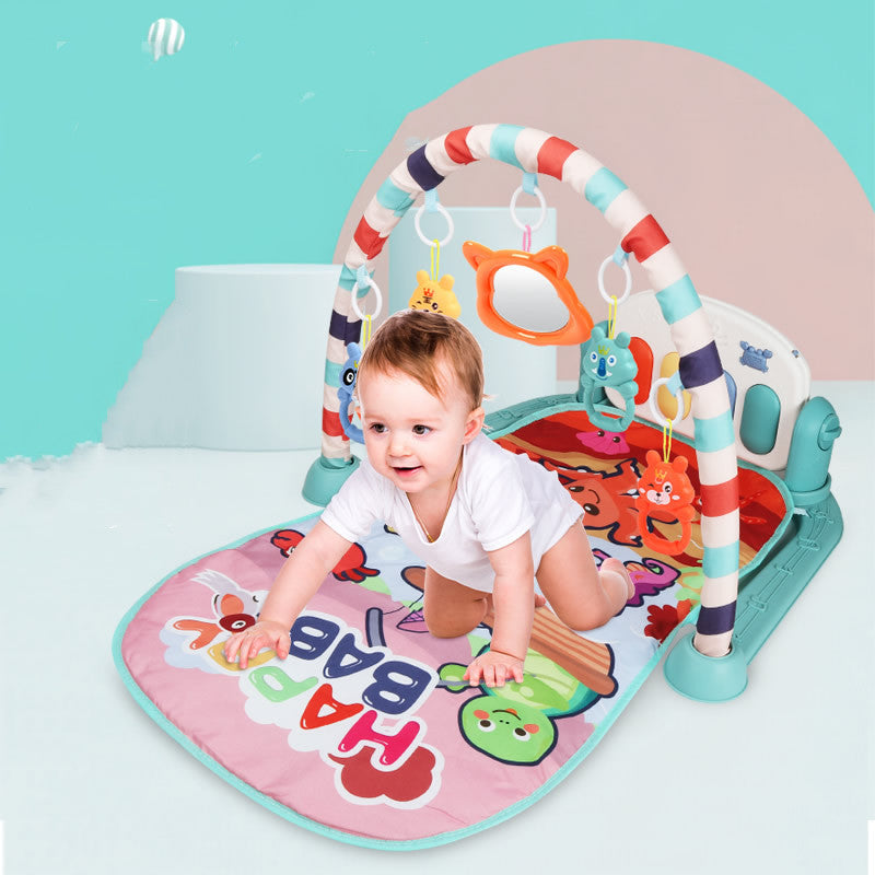 Baby Speelmat met Piano en Trappende Voetjes – Fitness Speelboog voor Pasgeborenen en Peuters