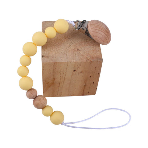Babyproducten Fopspeenclip – Siliconen Speenkoord met Beukenhouten Clips