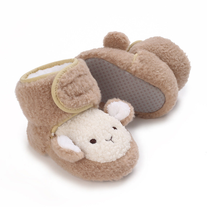 Warme Antislip Babyslofjes van Katoen – Unisex voor 0-12 Maanden – Schattige Dierenprint