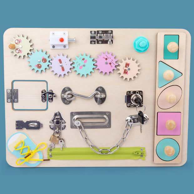 Houten Educatieve Kleurenkubus – Montessori Busy Board Speelgoed voor Kinderen