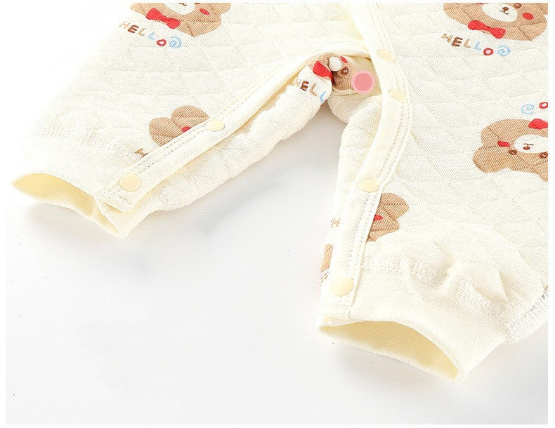 Gewatteerde Baby Onesie Lange Mouw – Warme Katoenen Romper voor Pasgeborenen