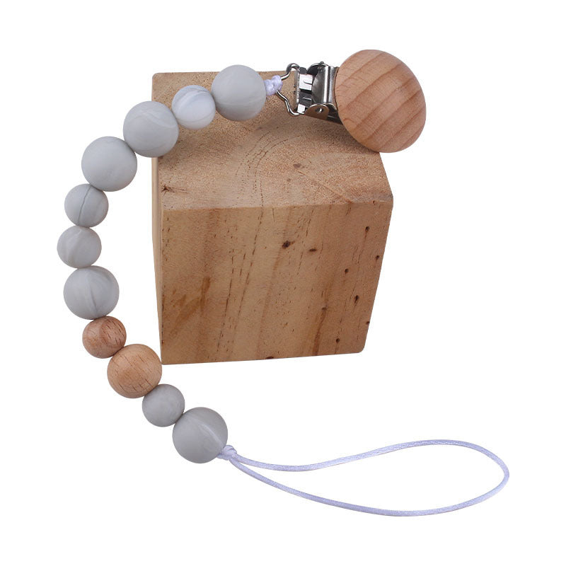 Babyproducten Fopspeenclip – Siliconen Speenkoord met Beukenhouten Clips