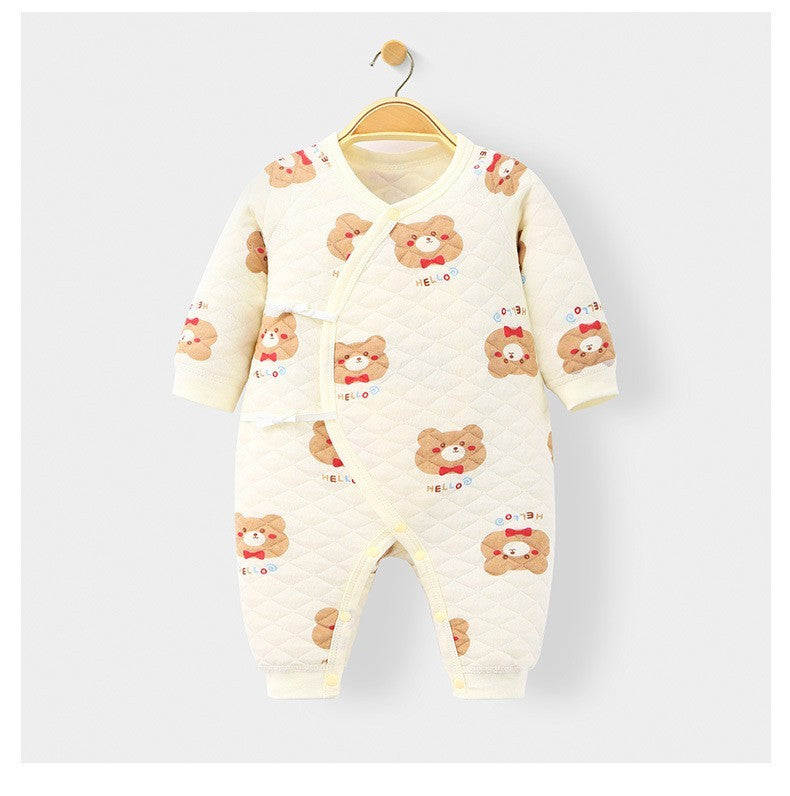 Gewatteerde Baby Onesie Lange Mouw – Warme Katoenen Romper voor Pasgeborenen